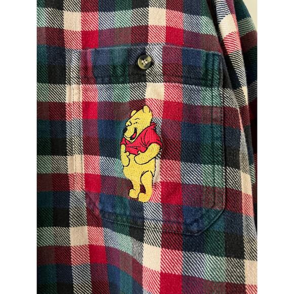 Vintage Winnie the Pooh Flannel shirt, Disney store, corduroy collar XL - Picture 4 of 6